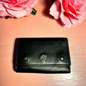 DUNHILL - DUNHILL logo leather Key Case in Black Authentic